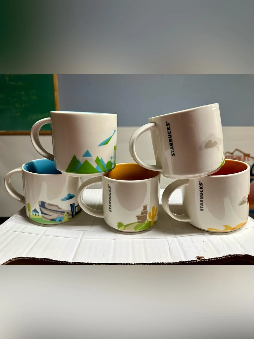 Starbucks You Are Here Collection Mugs Lot of 5